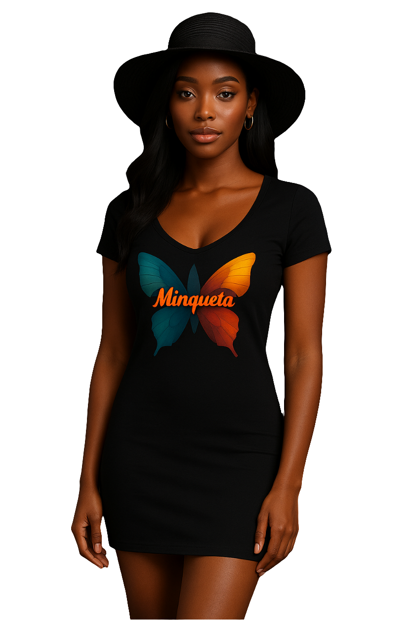 Minqueta Signature Butterfly Dress – Black Elegance Edition