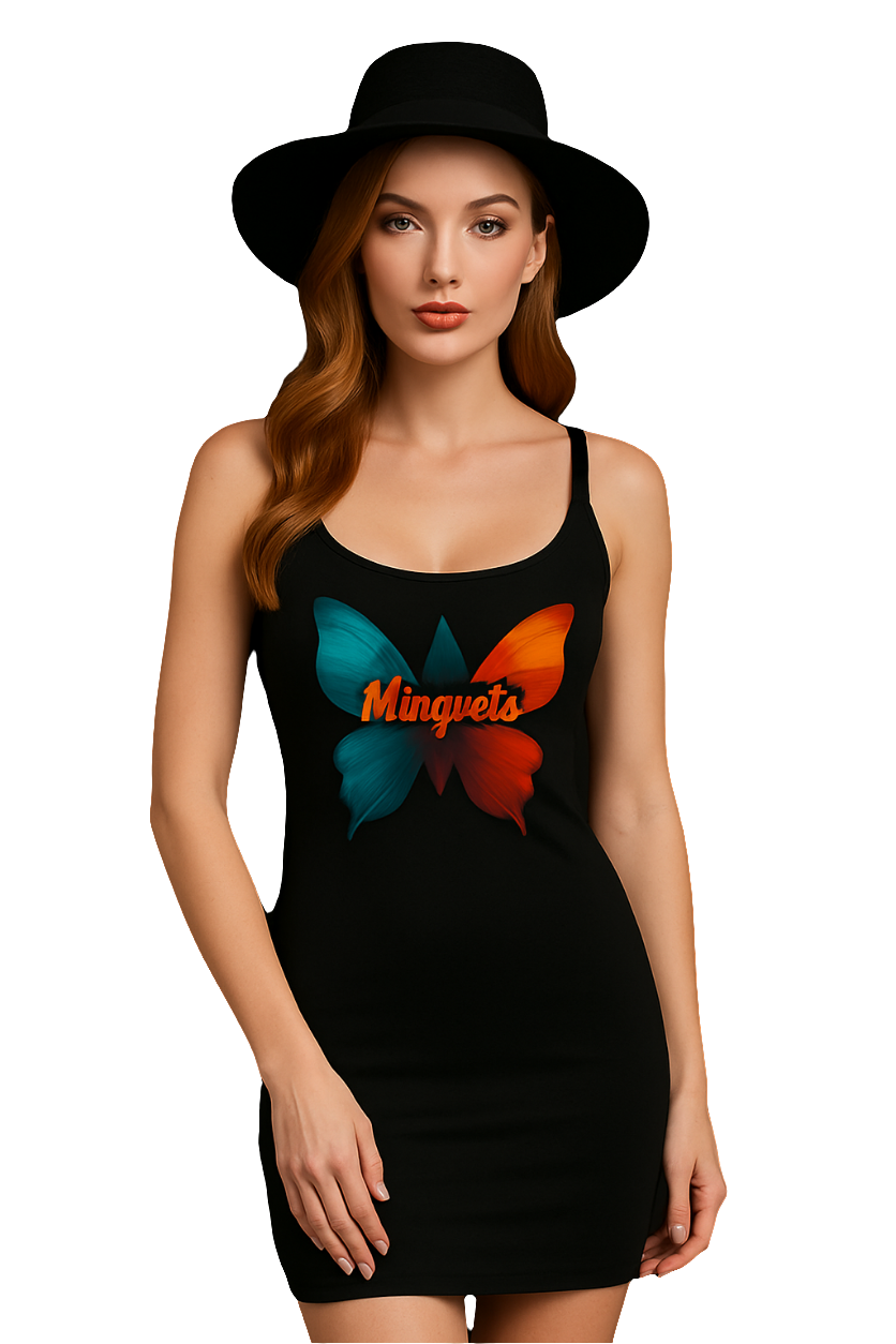 Minqueta Signature Butterfly Dress – Black Elegance Edition
