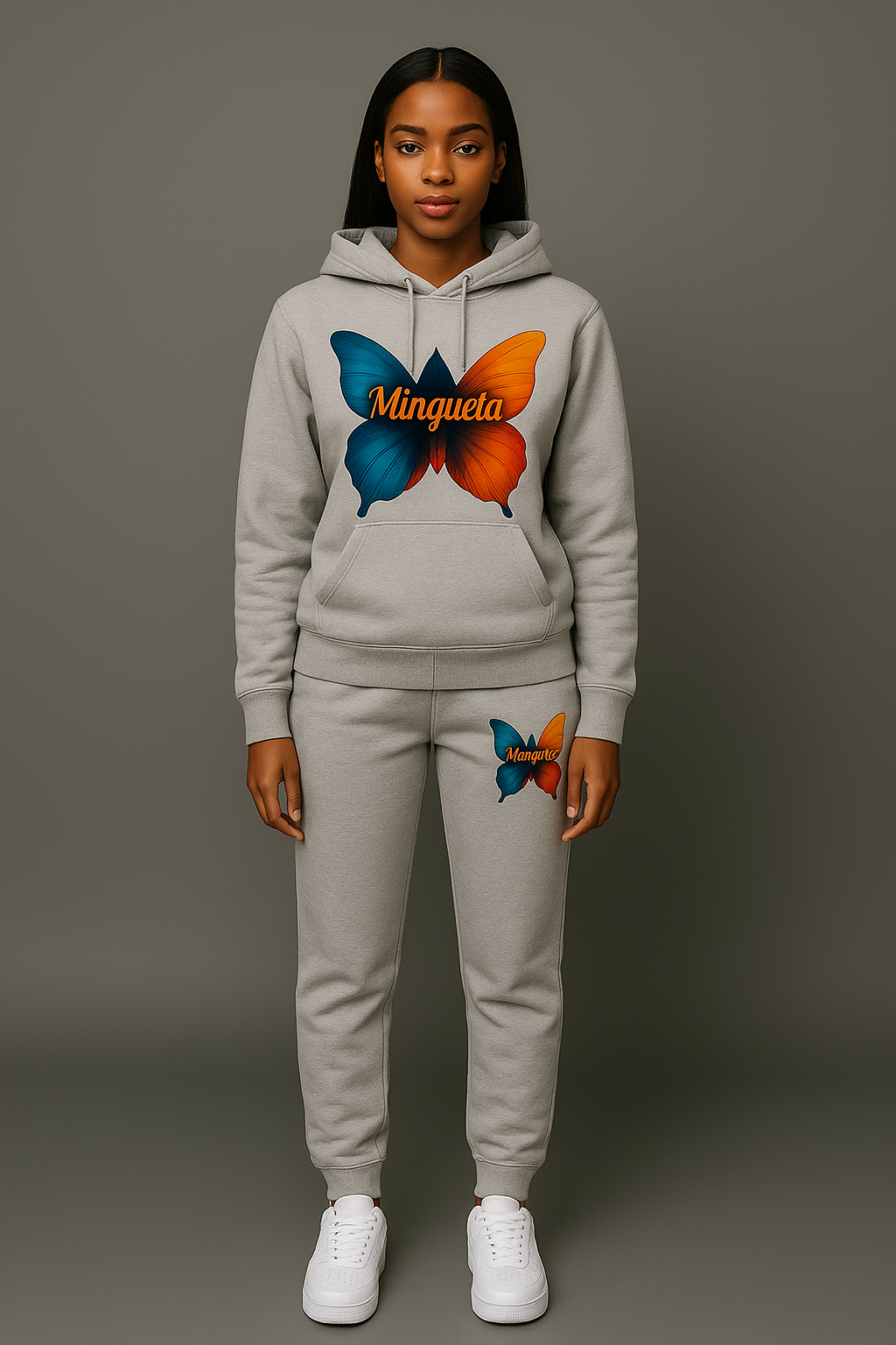 Minqueta Essentials Tracksuit – Black, Grey & White Collection for women