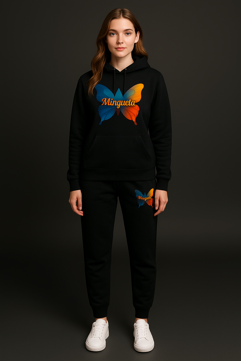 Minqueta Essentials Tracksuit – Black, Grey & White Collection for women